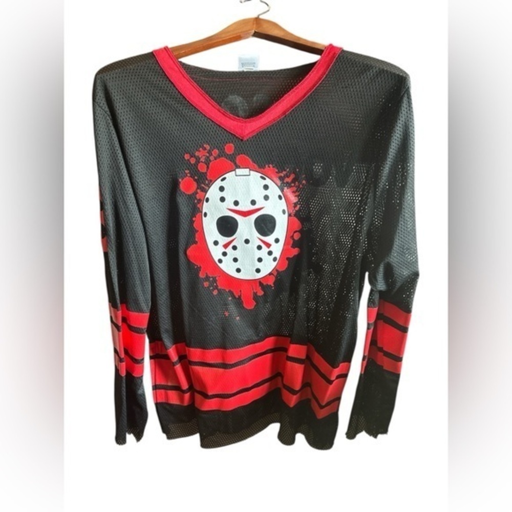 Friday the 13th Jason Voorhees Hockey Graphic Mesh Jersey Costume Hockey Shirt